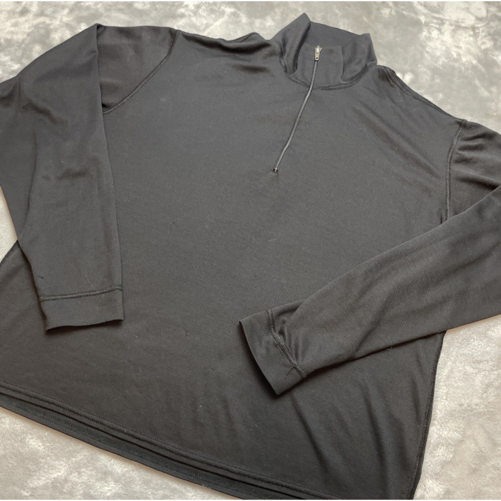 Vintage Patagonia Womens Capilene Pullover Shirt Sz M Black 1/4 Zip Long Sleeve